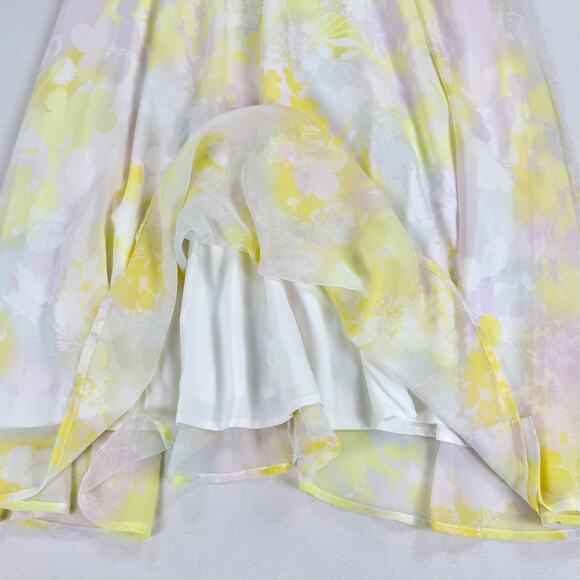 Mod Cloth Women's Flutter of Flattery Midi Dress Small Yellow Garden Girl - Picture 12 of 16